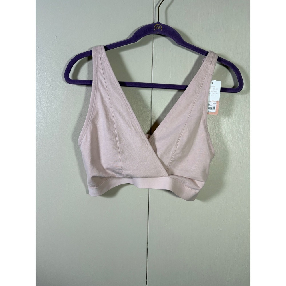Cacique Modern Collection Bralette Pink Surplice Wrap Wireless Bra 14/16 NEW